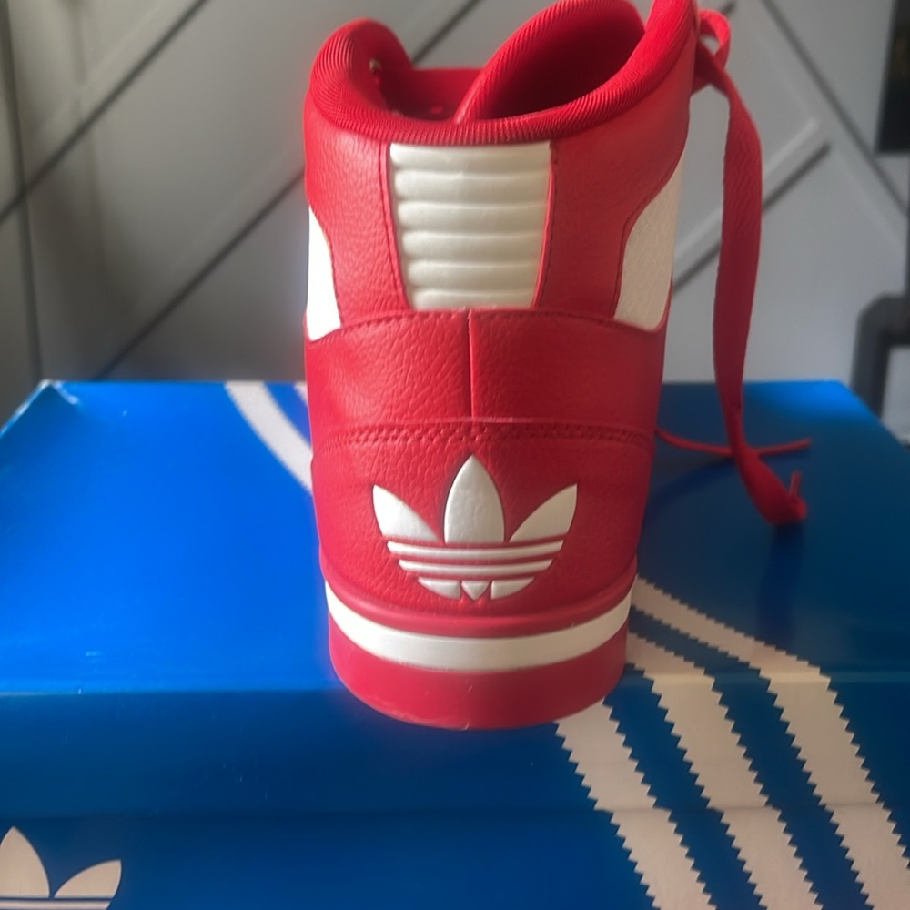 Adidas Red High-Top Sneakers - Picture 2 of 3